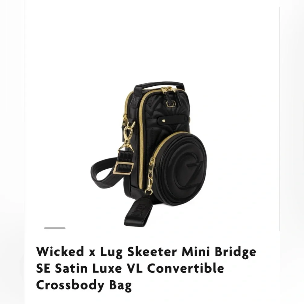 Lug Wicked x Lug Skeeter Mini Bridge SE Satin Luxe VL Crossbody Bag-Black-NWT - Picture 12 of 16